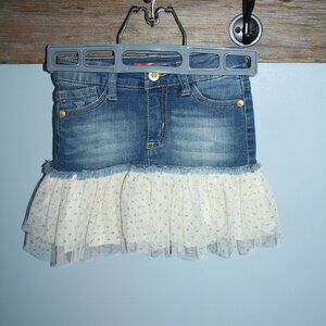 Guess Size 2 Girls Jean Skirt With Tulle